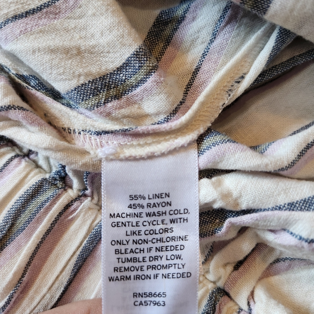 Caslon Linen Blend James Stripe Midi Skirt - Picture 11 of 12